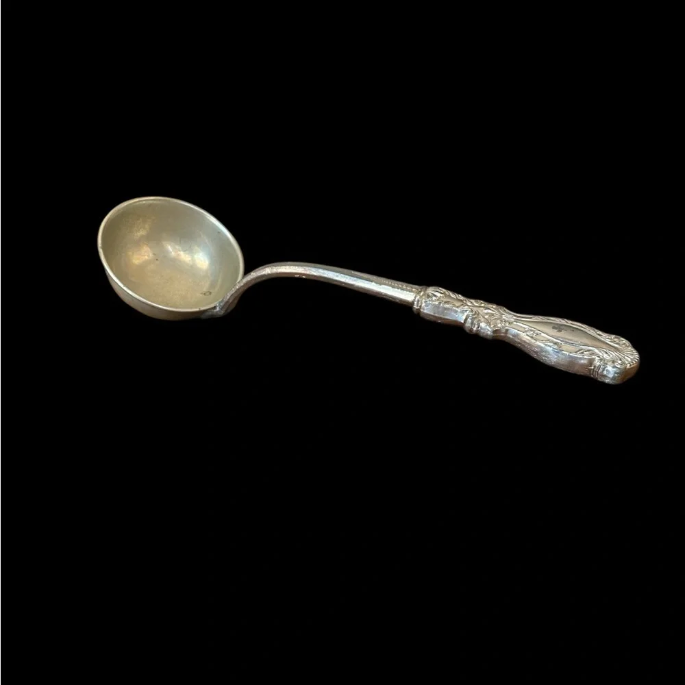 Antique Ornate Silverplate Ladle - Art Nouveau Floral Handle